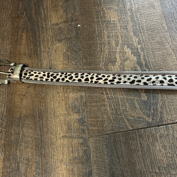 Leopard Print Women's Belt with Silver Buckle - Picture 3 of 8